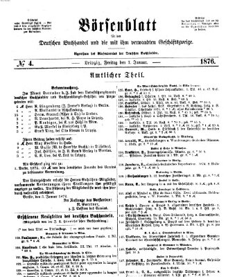 Börsenblatt für den deutschen Buchhandel Freitag 7. Januar 1876