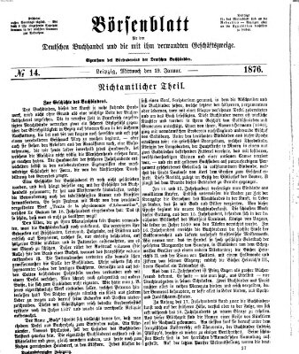 Börsenblatt für den deutschen Buchhandel Mittwoch 19. Januar 1876