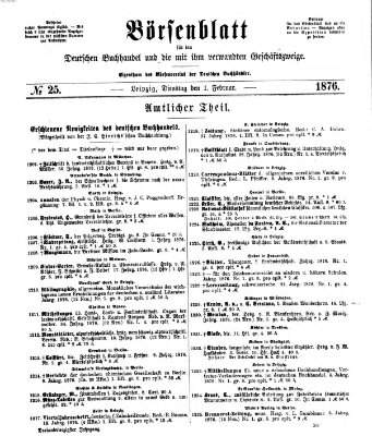 Börsenblatt für den deutschen Buchhandel Dienstag 1. Februar 1876