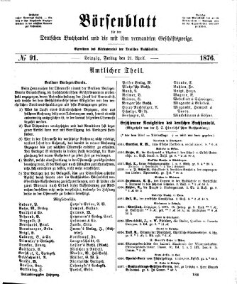Börsenblatt für den deutschen Buchhandel Freitag 21. April 1876