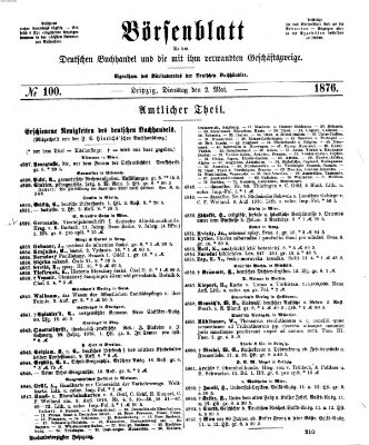 Börsenblatt für den deutschen Buchhandel Dienstag 2. Mai 1876