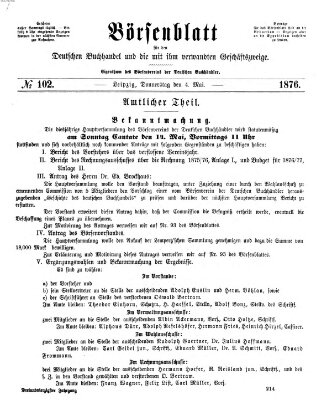 Börsenblatt für den deutschen Buchhandel Donnerstag 4. Mai 1876