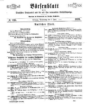 Börsenblatt für den deutschen Buchhandel Donnerstag 1. Juni 1876