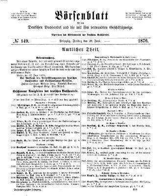 Börsenblatt für den deutschen Buchhandel Freitag 30. Juni 1876