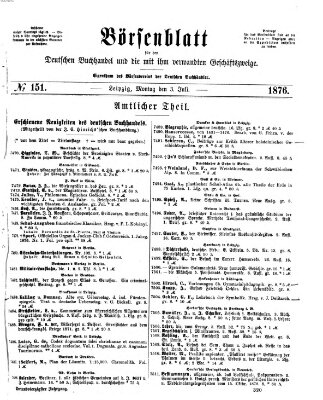 Börsenblatt für den deutschen Buchhandel Montag 3. Juli 1876