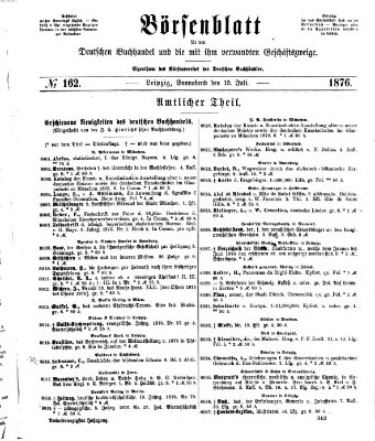 Börsenblatt für den deutschen Buchhandel Samstag 15. Juli 1876