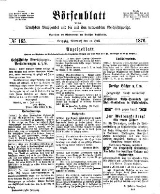 Börsenblatt für den deutschen Buchhandel Mittwoch 19. Juli 1876