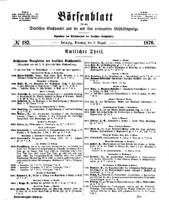 Börsenblatt für den deutschen Buchhandel Dienstag 8. August 1876
