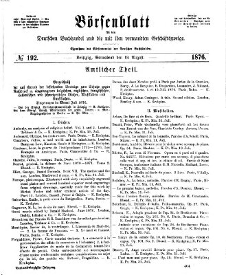 Börsenblatt für den deutschen Buchhandel Samstag 19. August 1876
