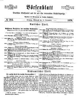 Börsenblatt für den deutschen Buchhandel Mittwoch 13. September 1876