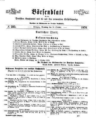 Börsenblatt für den deutschen Buchhandel Dienstag 10. Oktober 1876