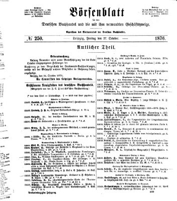 Börsenblatt für den deutschen Buchhandel Freitag 27. Oktober 1876