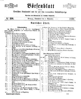 Börsenblatt für den deutschen Buchhandel Samstag 4. November 1876