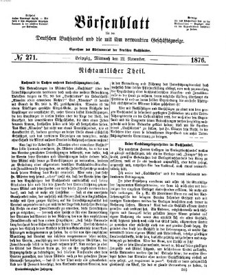 Börsenblatt für den deutschen Buchhandel Mittwoch 22. November 1876