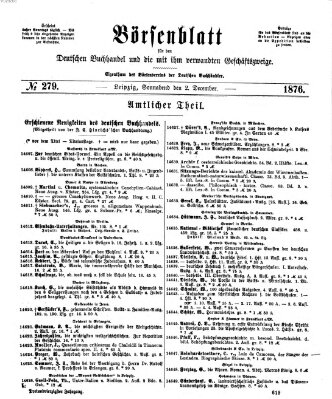 Börsenblatt für den deutschen Buchhandel Samstag 2. Dezember 1876