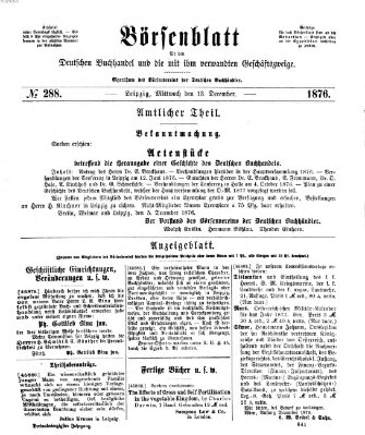 Börsenblatt für den deutschen Buchhandel Mittwoch 13. Dezember 1876