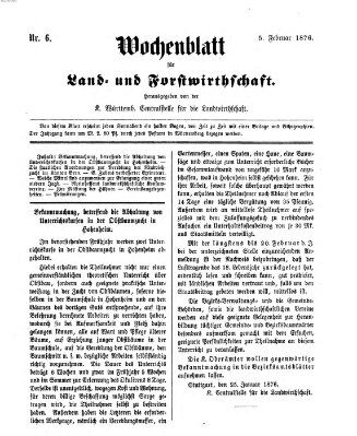 Wochenblatt für Land- und Forstwirthschaft Samstag 5. Februar 1876