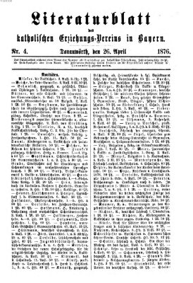 Katholische Schulzeitung (Bayerische Schulzeitung) Mittwoch 26. April 1876