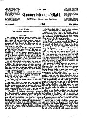 Regensburger Conversations-Blatt (Regensburger Tagblatt) Mittwoch 29. März 1876
