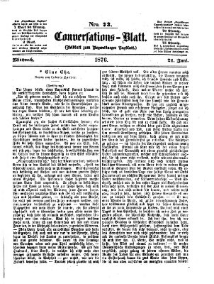 Regensburger Conversations-Blatt (Regensburger Tagblatt) Mittwoch 21. Juni 1876