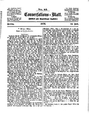 Regensburger Conversations-Blatt (Regensburger Tagblatt) Freitag 14. Juli 1876