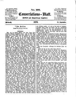 Regensburger Conversations-Blatt (Regensburger Tagblatt) Mittwoch 13. September 1876