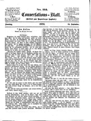 Regensburger Conversations-Blatt (Regensburger Tagblatt) Sonntag 24. September 1876