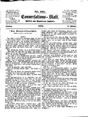 Regensburger Conversations-Blatt (Regensburger Tagblatt) Sonntag 15. Oktober 1876