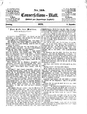 Regensburger Conversations-Blatt (Regensburger Tagblatt) Sonntag 3. Dezember 1876