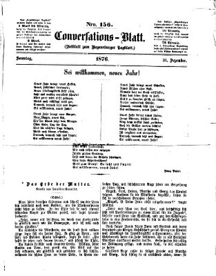 Regensburger Conversations-Blatt (Regensburger Tagblatt) Sonntag 31. Dezember 1876