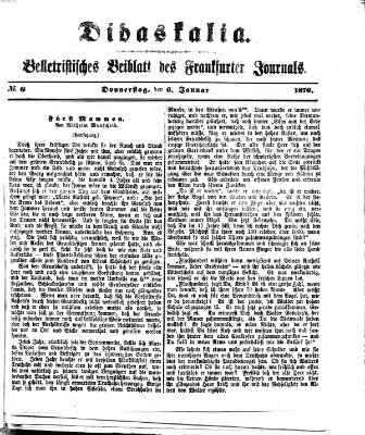 Didaskalia Donnerstag 6. Januar 1876