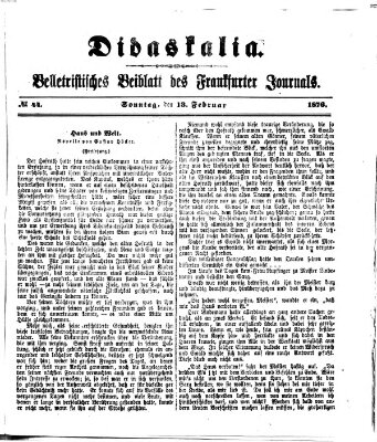 Didaskalia Sonntag 13. Februar 1876