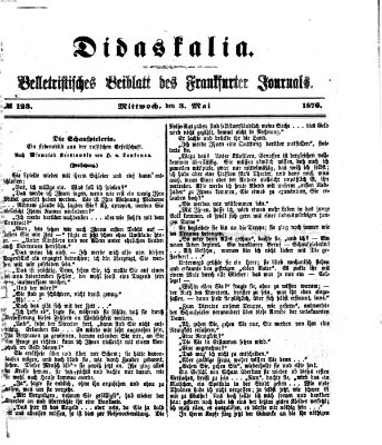 Didaskalia Mittwoch 3. Mai 1876