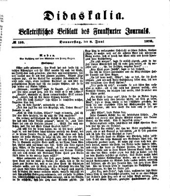 Didaskalia Donnerstag 8. Juni 1876