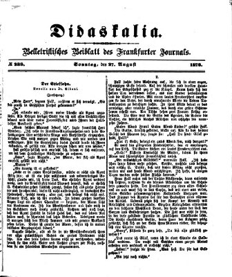 Didaskalia Sonntag 27. August 1876