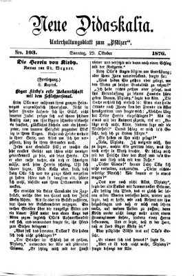 Neue Didaskalia (Pfälzer) Sonntag 29. Oktober 1876