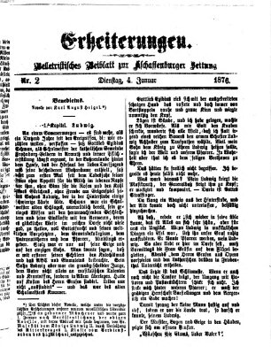 Erheiterungen (Aschaffenburger Zeitung) Dienstag 4. Januar 1876