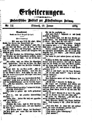 Erheiterungen (Aschaffenburger Zeitung) Mittwoch 19. Januar 1876