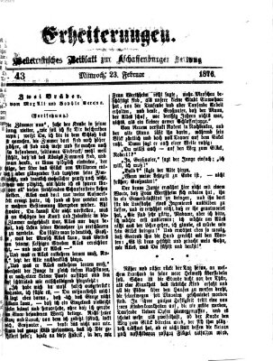Erheiterungen (Aschaffenburger Zeitung) Mittwoch 23. Februar 1876