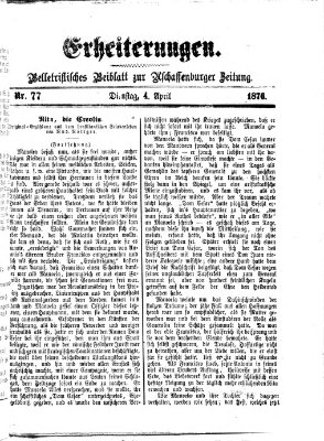 Erheiterungen (Aschaffenburger Zeitung) Dienstag 4. April 1876