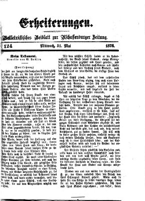 Erheiterungen (Aschaffenburger Zeitung) Mittwoch 31. Mai 1876