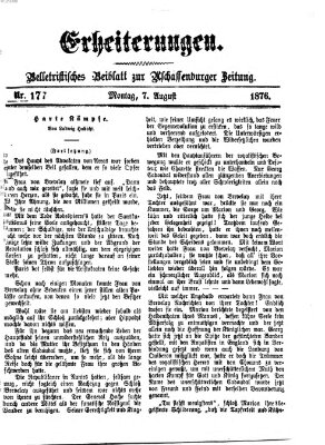 Erheiterungen (Aschaffenburger Zeitung) Montag 7. August 1876