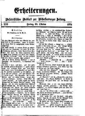 Erheiterungen (Aschaffenburger Zeitung) Freitag 20. Oktober 1876