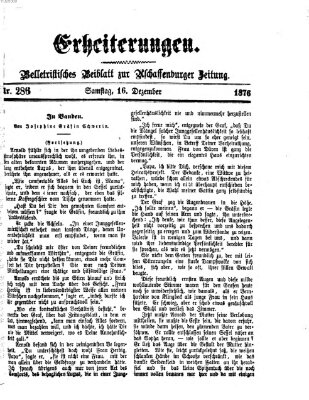 Erheiterungen (Aschaffenburger Zeitung) Samstag 16. Dezember 1876