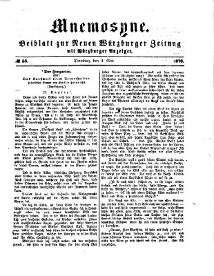 Mnemosyne (Neue Würzburger Zeitung) Dienstag 9. Mai 1876