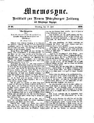Mnemosyne (Neue Würzburger Zeitung) Dienstag 18. Juli 1876