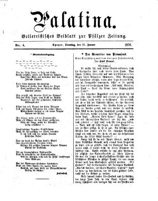 Palatina (Pfälzer Zeitung) Dienstag 11. Januar 1876
