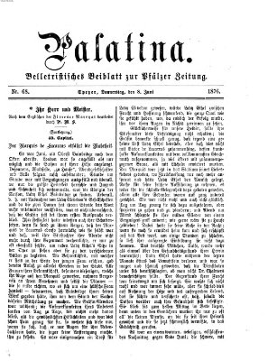 Palatina (Pfälzer Zeitung) Donnerstag 8. Juni 1876