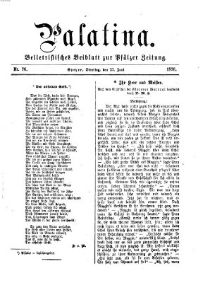 Palatina (Pfälzer Zeitung) Dienstag 27. Juni 1876