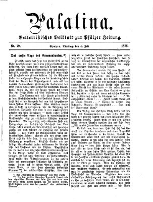 Palatina (Pfälzer Zeitung) Dienstag 4. Juli 1876